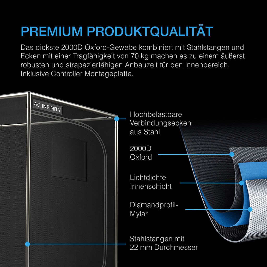 AC Infinity Advance Grow Tent Kit System PRO 120x120x200 – Compleet Systeem met WiFi-Integratie