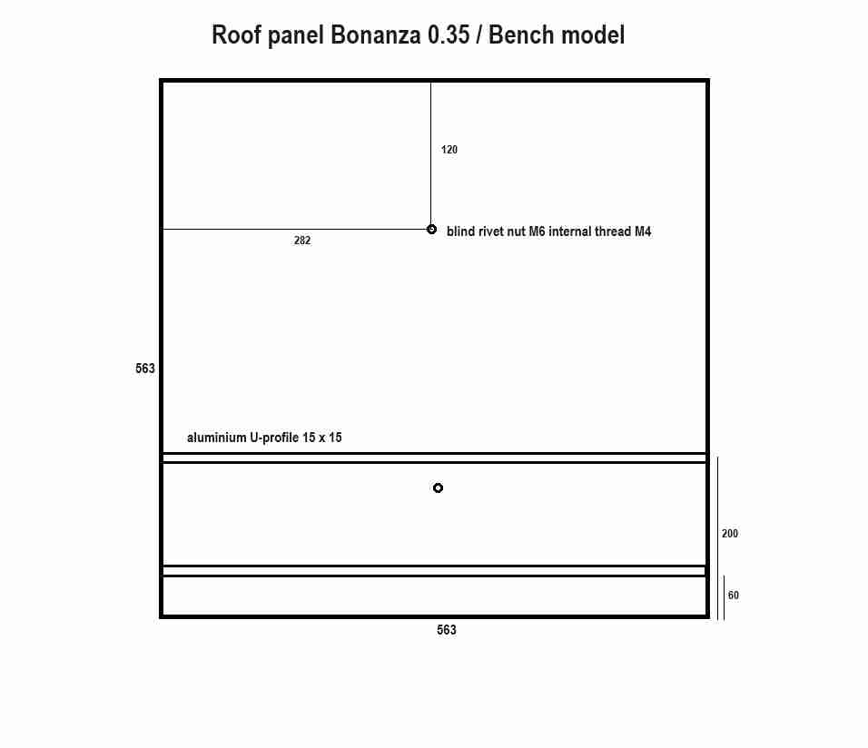 GTools Bonanza Bench Model (0,35m²) Leeg – 119 x 61 x 61 cm