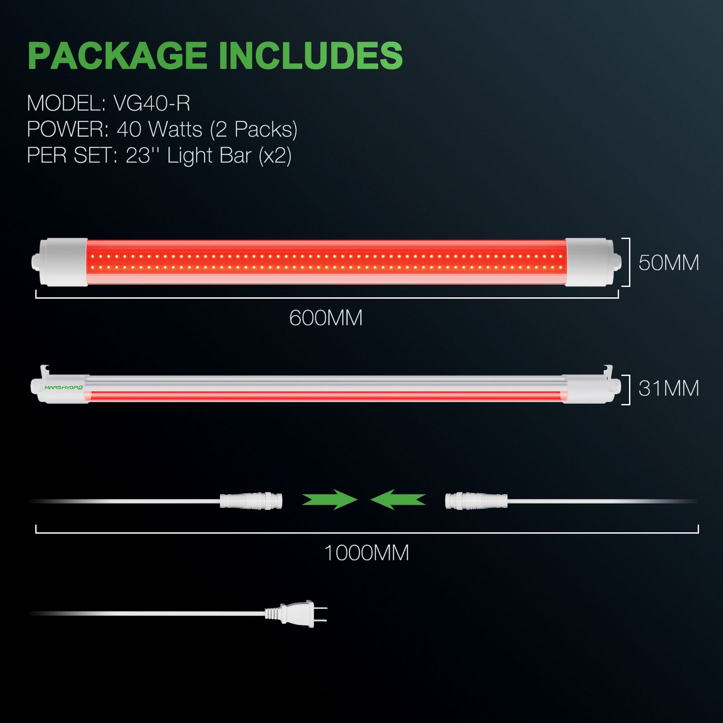 Mars Hydro VG40 red LED – compacte kweeklamp / compact grow light / kompakte Pflanzenlampe