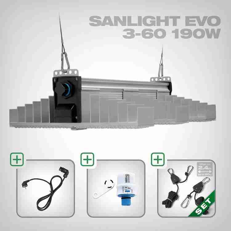 GTOOLS Bonanza Clima (1m2) + 2 x Sanlight EVO 3-60, 200 Watt+ Dimmers