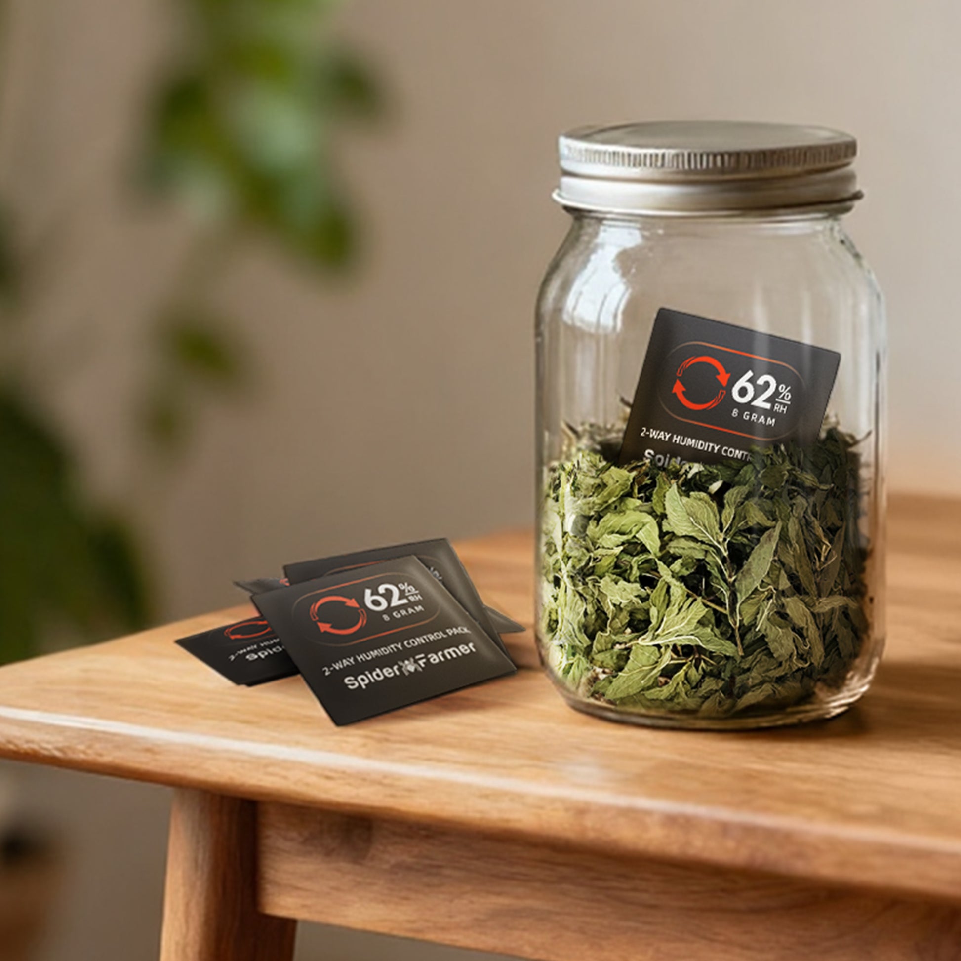 Spider Farmer 62% RH 8g humidity control packs voor curing jars en 1 oz opslag, 2 way humidity control sachets for herb storage, 62% Luftfeuchtigkeitsregler für Grow Aufbewahrung