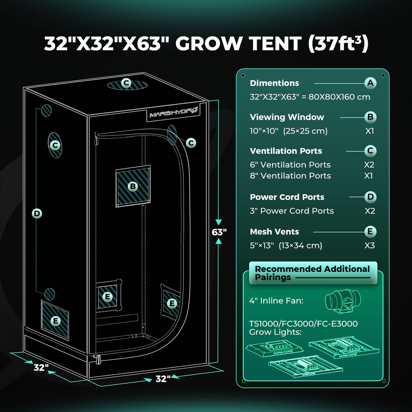 Mars Hydro Growers Kit FC E 1500 Full Grow 80x80x160cm met Speed Controller