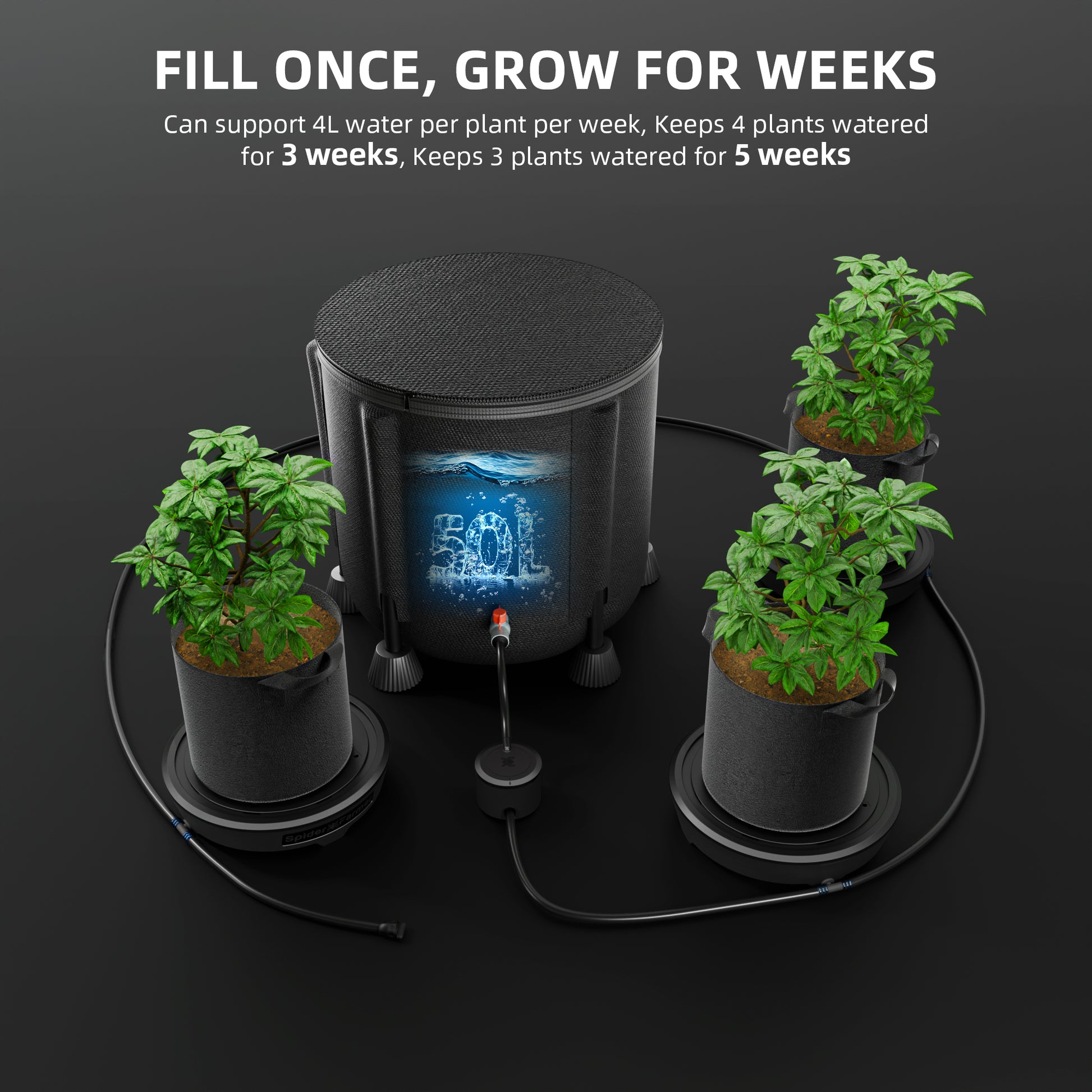 3 pot watering system – zelfregulerend irrigatie systeem – 3 pflanzen bewässerungsanlage