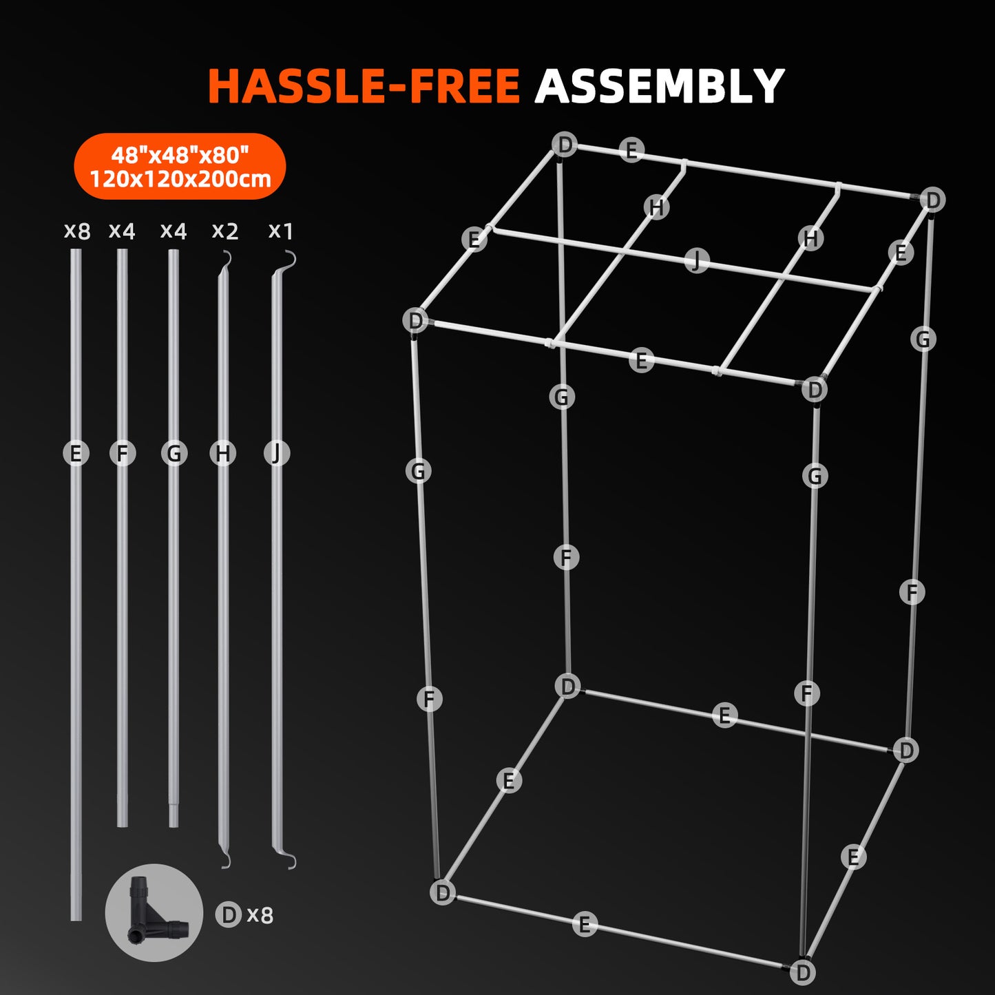 120x120x200 cm hydroponische kweekruimte voor LED grow setups / 120x120x200 cm hydroponic grow space for LED grow setups / 120x120x200 cm hydroponischer Growraum für LED-Grow-Setups