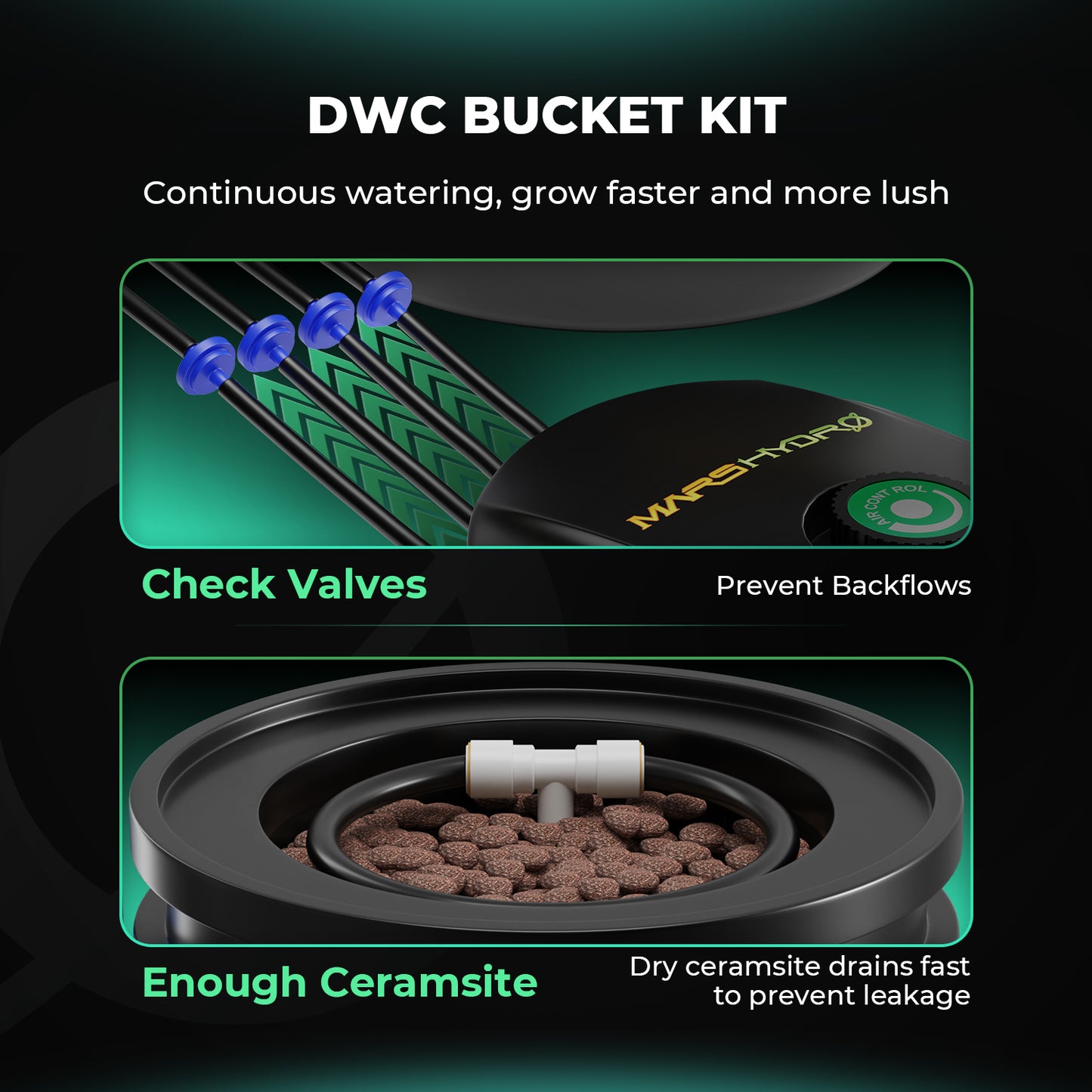 Mars Hydro DWC Systeem 2 Buckets