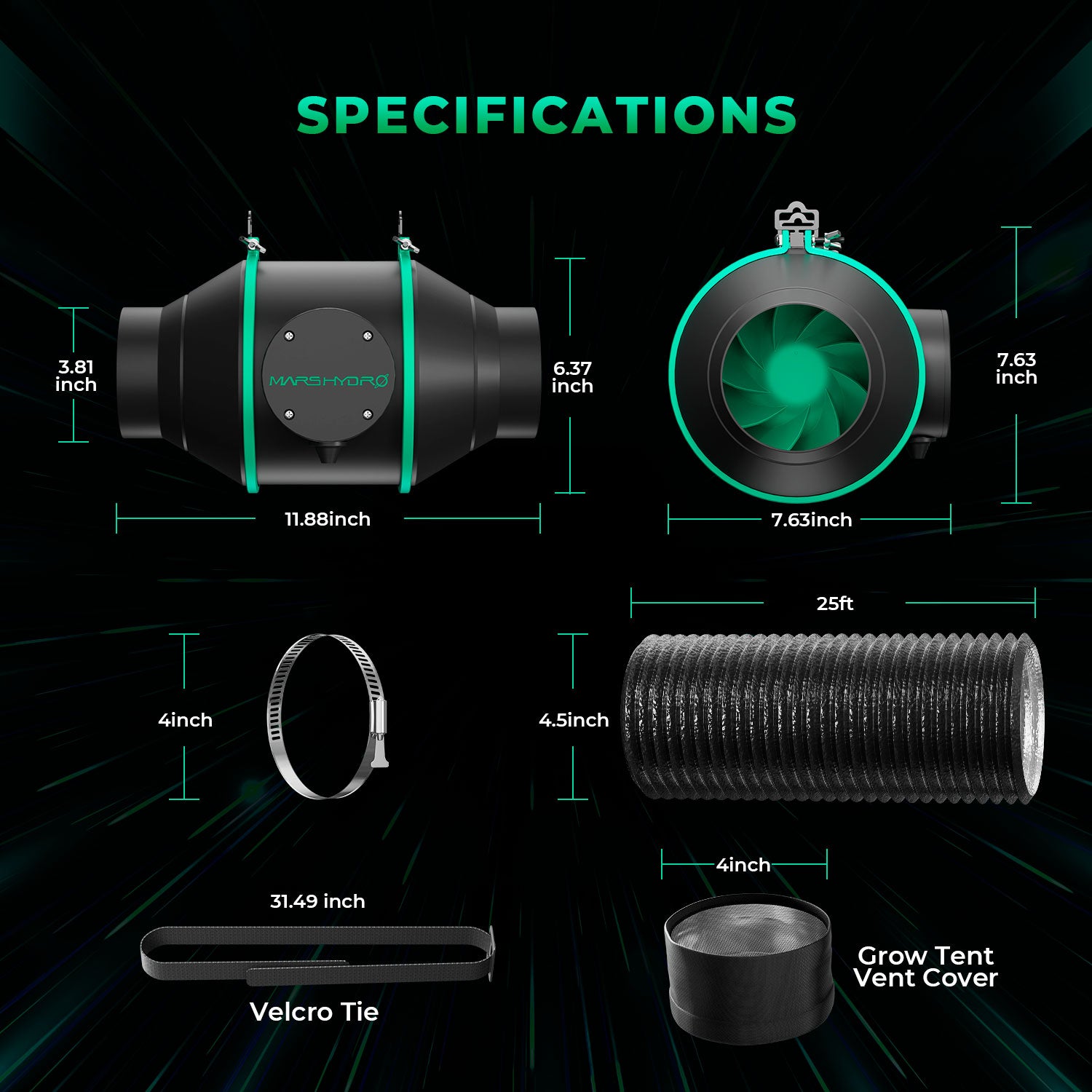 Mars Hydro iFresh 4-Inch Complete Fan Kit App Bediening