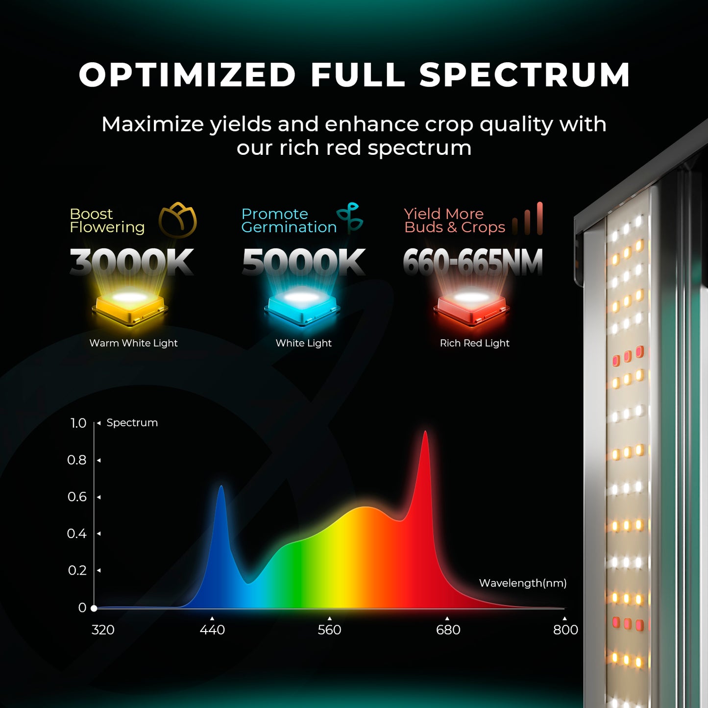 Mars Hydro FC 6500 EVO 2.85µmol/J Dimbaar Full Spectrum