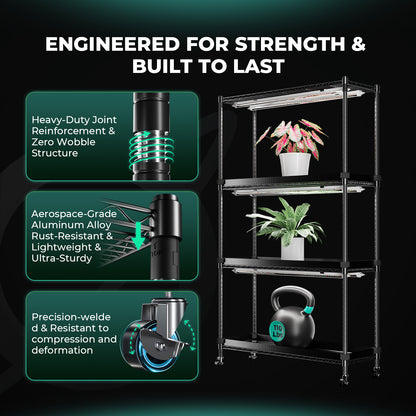 Mars Hydro kweekrek met tent en verlichting / grow stand with tent / Pflanzenzelt mit Regal