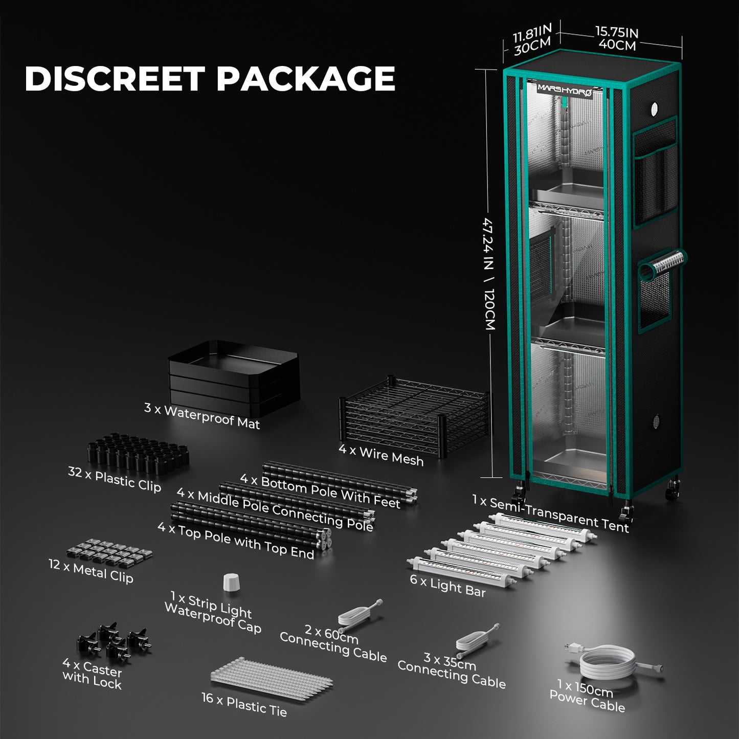 Indoor plant stand met tent – Mars Hydro LED system – Pflanzenständer mit Licht