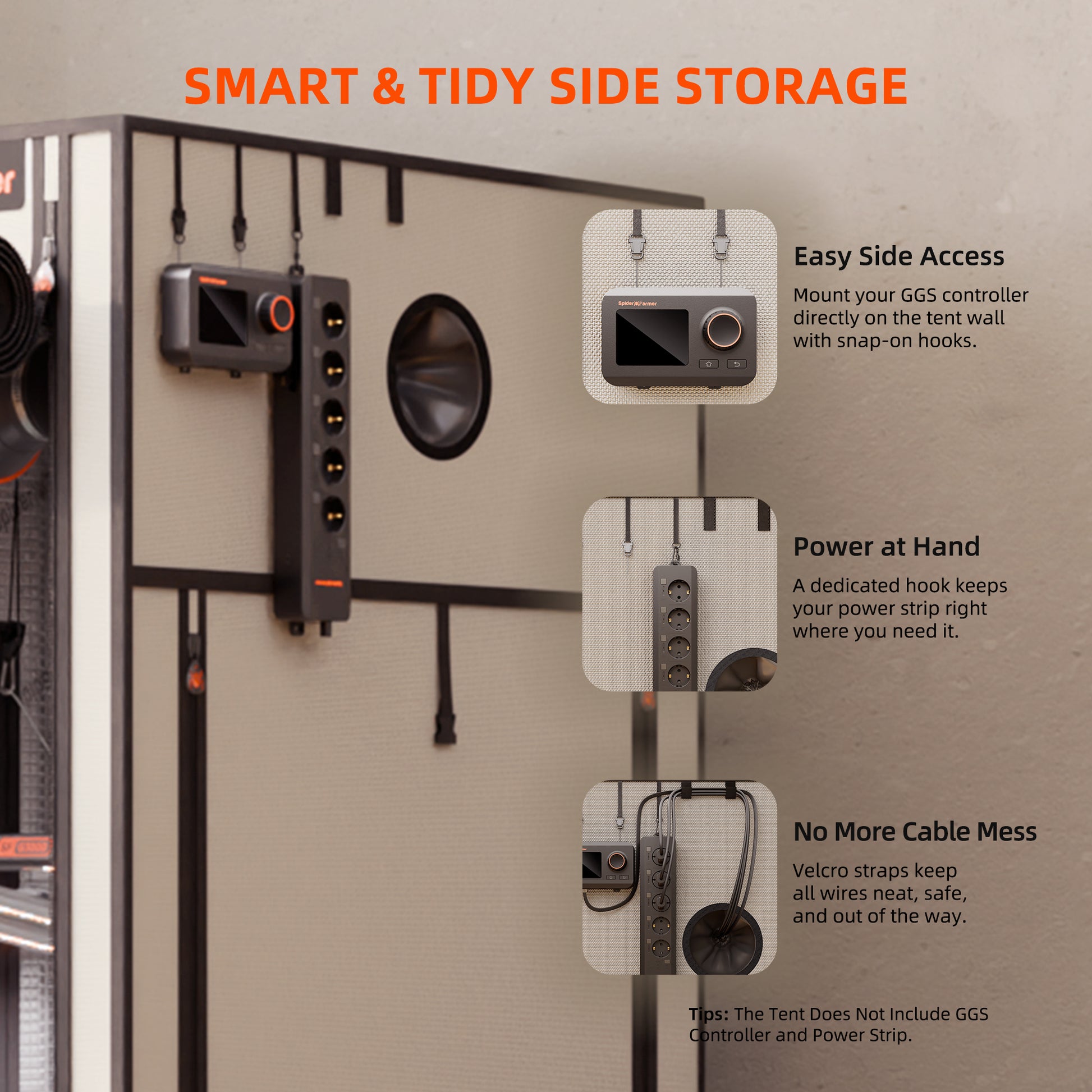 Spider Farmer 90x90x180 Pro 2000D lichtdichte kweektent / indoor grow tent / Indoor Growzelt mit hoher Reflexion