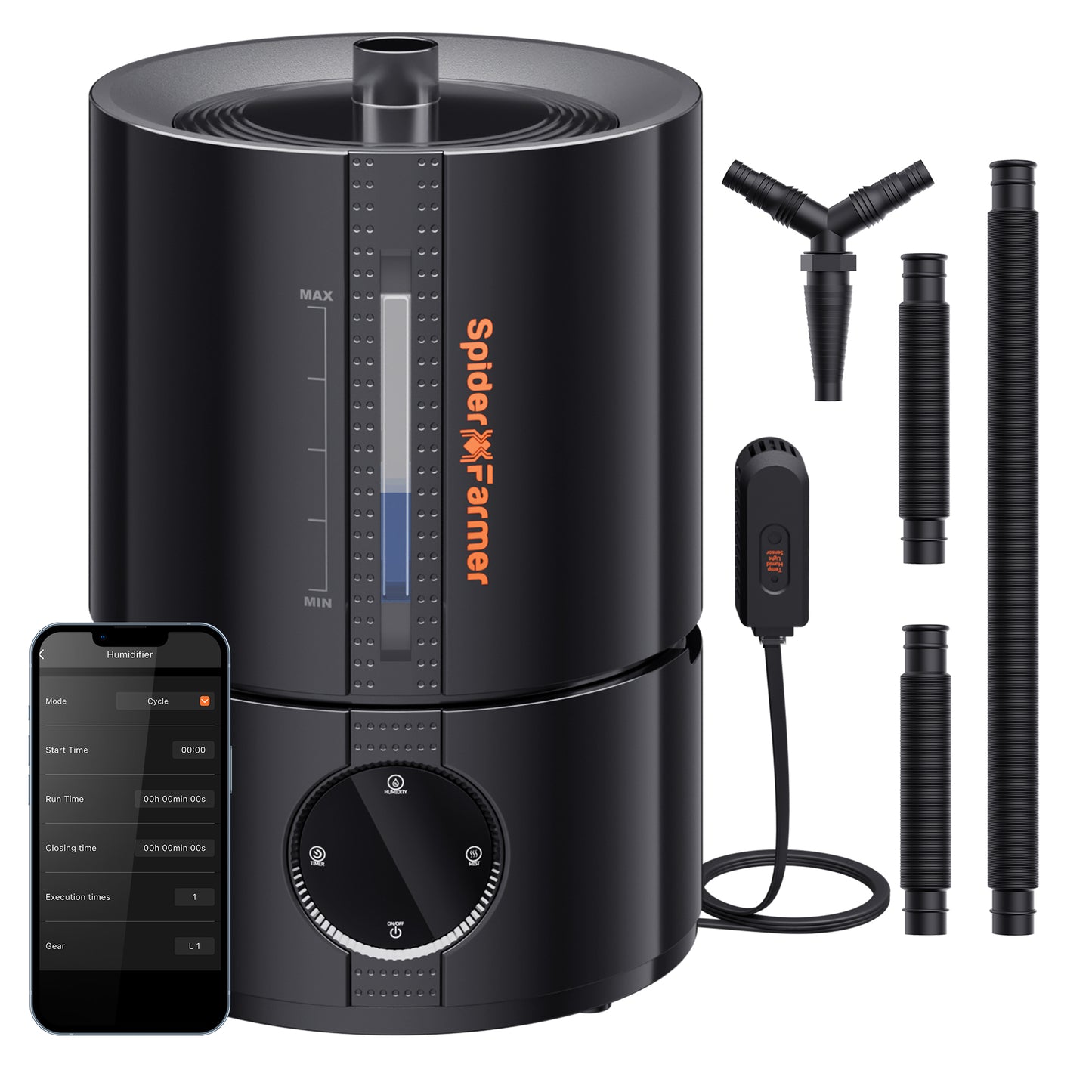 Spider Farmer 5L Smart Luchtbevochtiger voor kweektent – 5L Smart Humidifier for grow tent – 5L Luftbefeuchter für Growbox