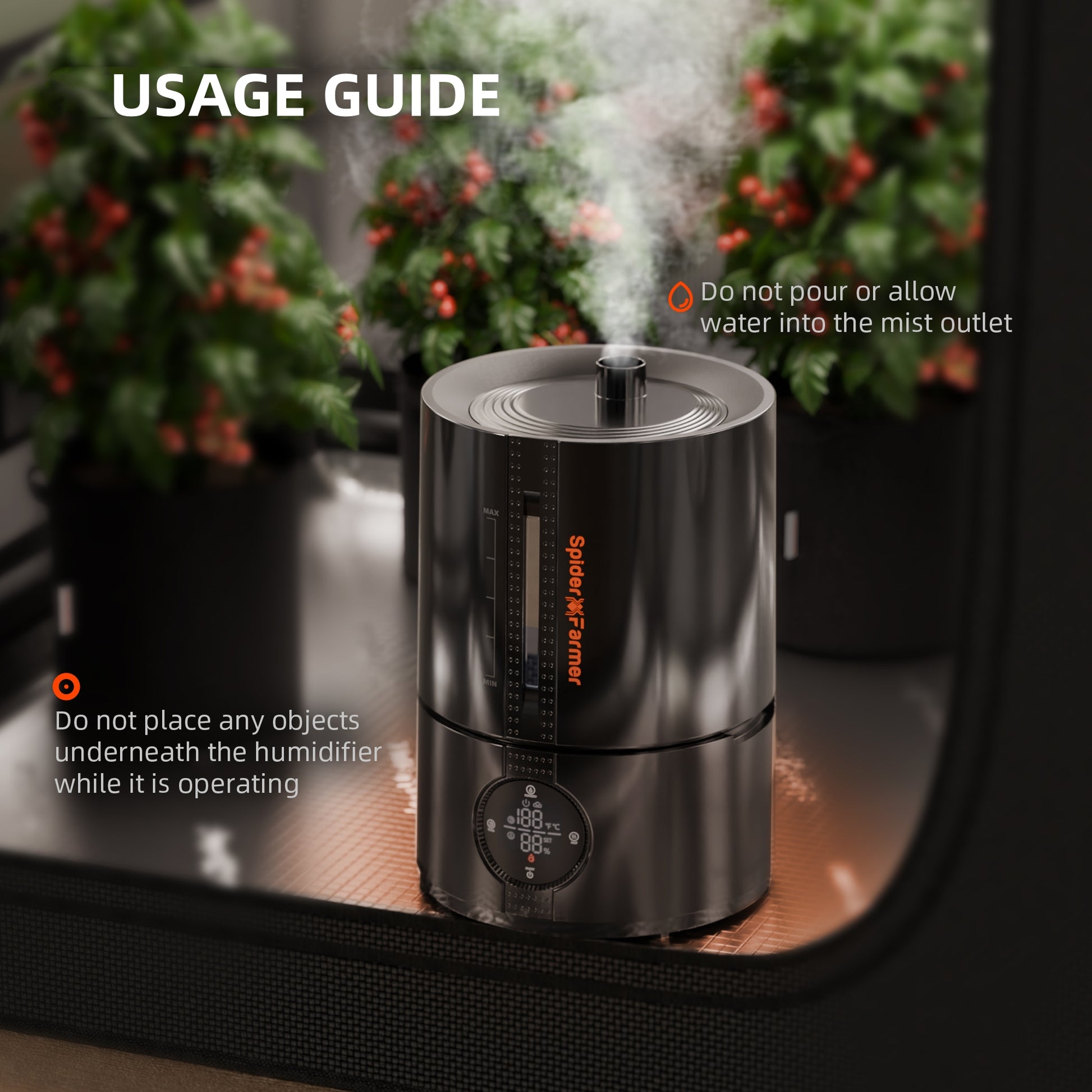 450 ml per uur mist output luchtbevochtiger – 450 ml per hour mist humidifier – 450 ml/h Nebelleistung Luftbefeuchter