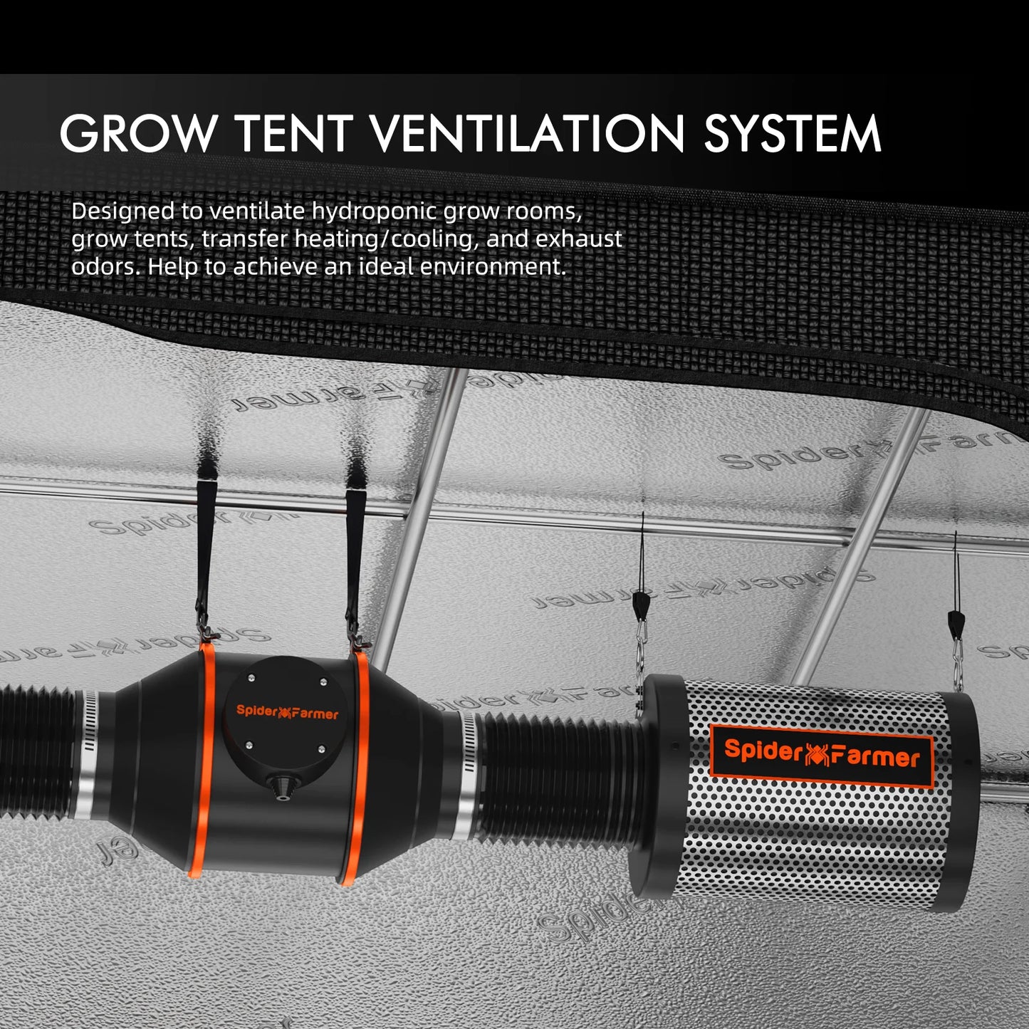 Spider Farmer SF2000 EVO Volledige Growers Kit 120x60x180 250W 3.14 umol/J Full Spectrum LED Grow Light Grow Kit