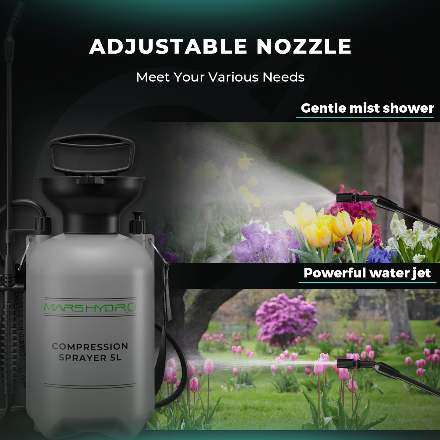 5 liter drukspuit voor planten besproeien in kweektent, pump pressure sprayer for grow tent plants, 5L Drucksprüher für Indoor Grow