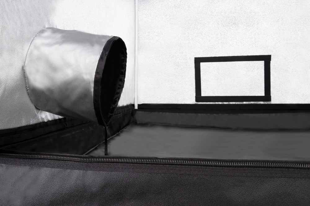 100x100 kweektent geschikt voor 6 inch ventilatie / grow tent compatible with 6 inch ventilation / Growzelt geeignet für 150 mm Lüftung