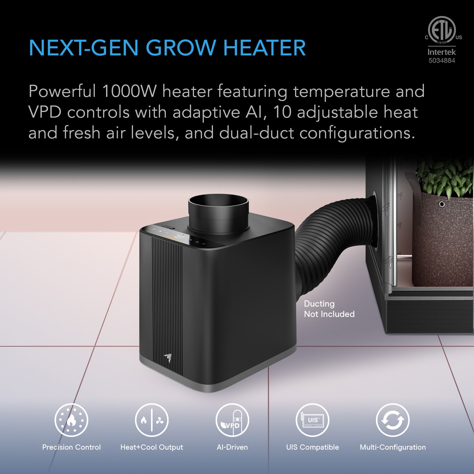 AC Infinity T7 plant heater met AI VPD controle / plant heater with AI VPD control / Pflanzenheizung mit VPD Steuerung