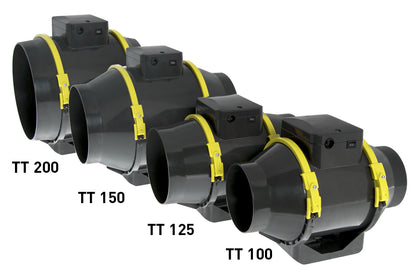 Inline TT ventilator 150mm voor bloeifase klimaatregeling / Inline TT fan 150mm for flowering climate control / Inline TT Ventilator 150mm für Blüte Klimakontrolle