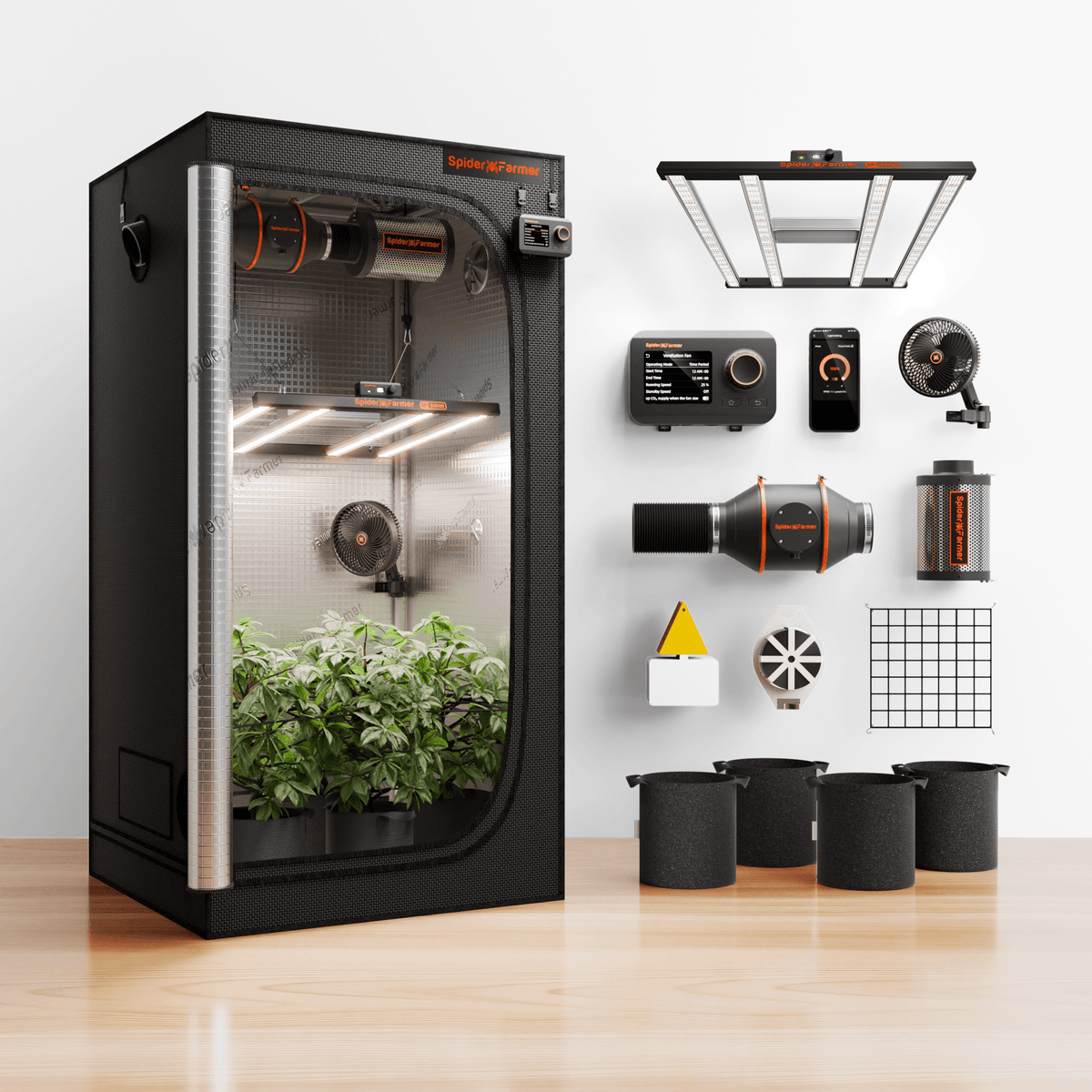 Spider Farmer G3000 300W GGS Premium kweektent set 90×90×180 cm | Spider Farmer G3000 300W GGS Premium grow tent kit 90×90×180 cm | Spider Farmer G3000 300W GGS Premium Growzelt-Set 90×90×180 cm