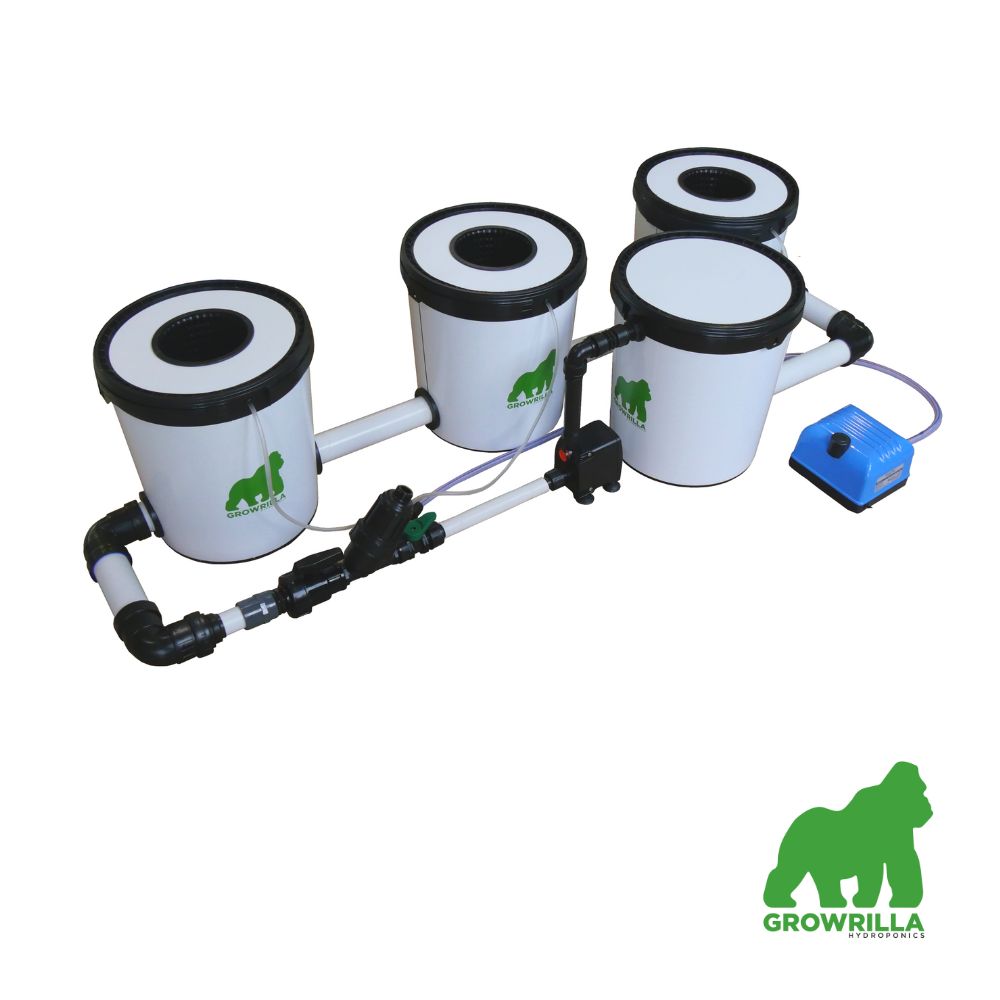 Growrilla (R)DWC PRO  Hydroponic Systems 3 In-Line Buckets