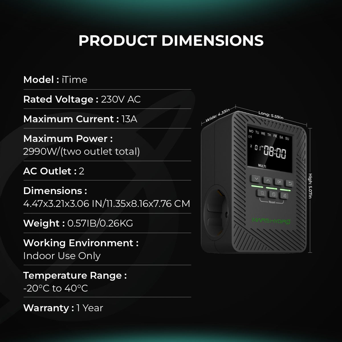 Mars Hydro smart timer met digitaal display / digital display timer / Digitalanzeige Zeitschaltuhr