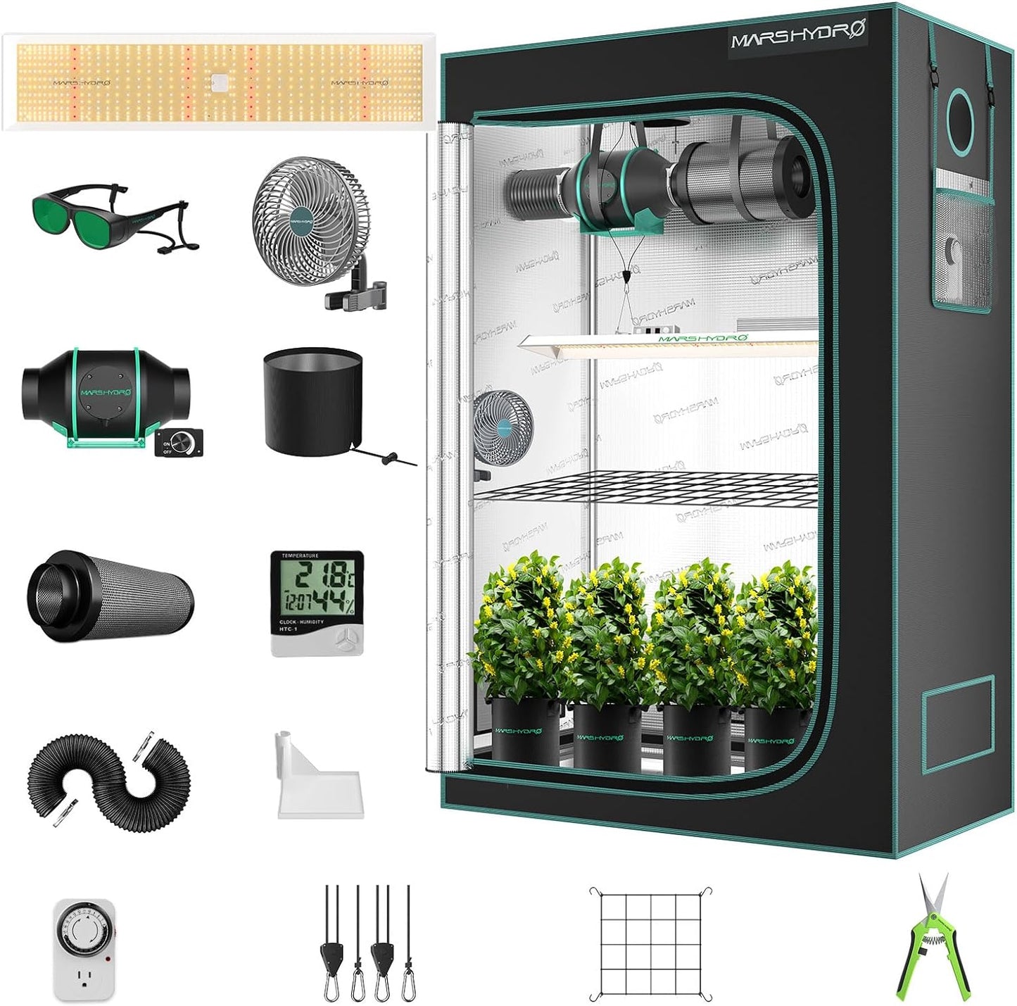 Mars Hydro Growers Kit TSL2000 Full Grow 120x60x180 met Speed Controller