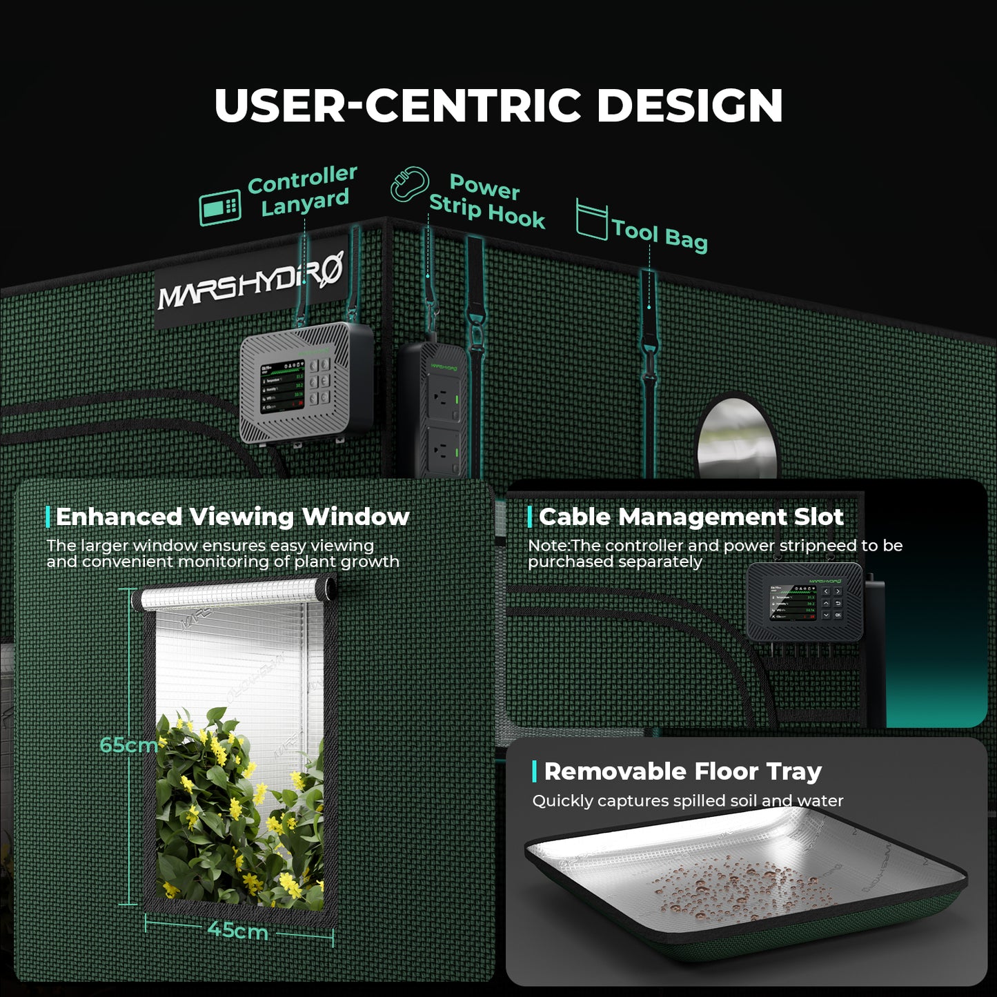 Mars Hydro 2000D lichtdichte kweektent voor 4 tot 6 planten | Mars Hydro 2000D lightproof grow tent for 4 to 6 plants | Mars Hydro 2000D lichtdichtes Growzelt für 4 bis 6 Pflanzen