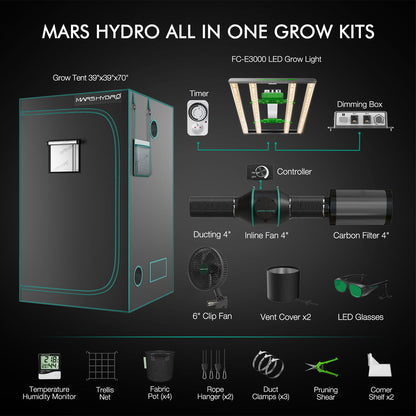 FC-E3000 Complete Indoor Kweekset – Tent, Ventilatie & LED | Indoor Grow Kit | Indoor Grow Zelt Set