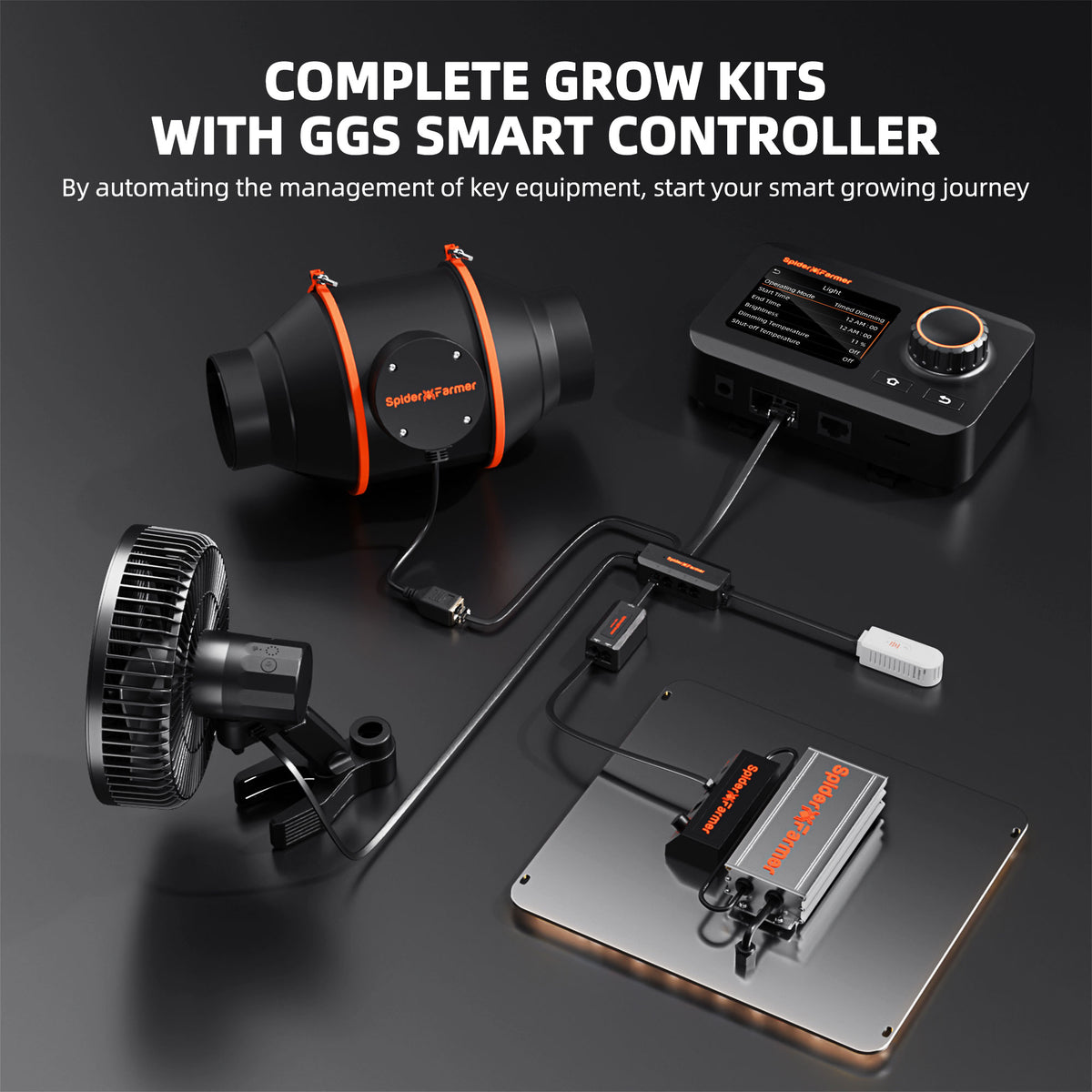 Spider Farmer SF1000 GGS Premium met koolstoffilter | Spider Farmer SF1000 GGS Premium with carbon filter | Spider Farmer SF1000 GGS Premium mit Aktivkohlefilter