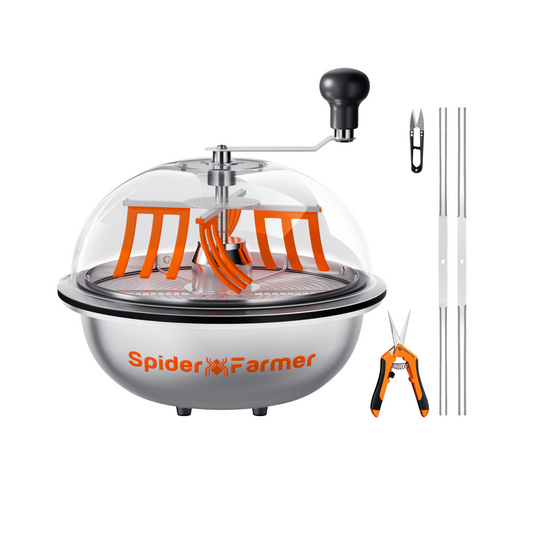 Spider Farmer 13″ Bud Leaf Bowl Trimmer – Ø33 cm Handmatige Bowl Trimmer voor Nat & Droog Trimmen met Transparante Deksel